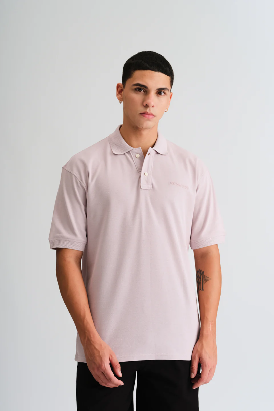 Pastel Lilac Signature Jacquard Collar Premium Polo
