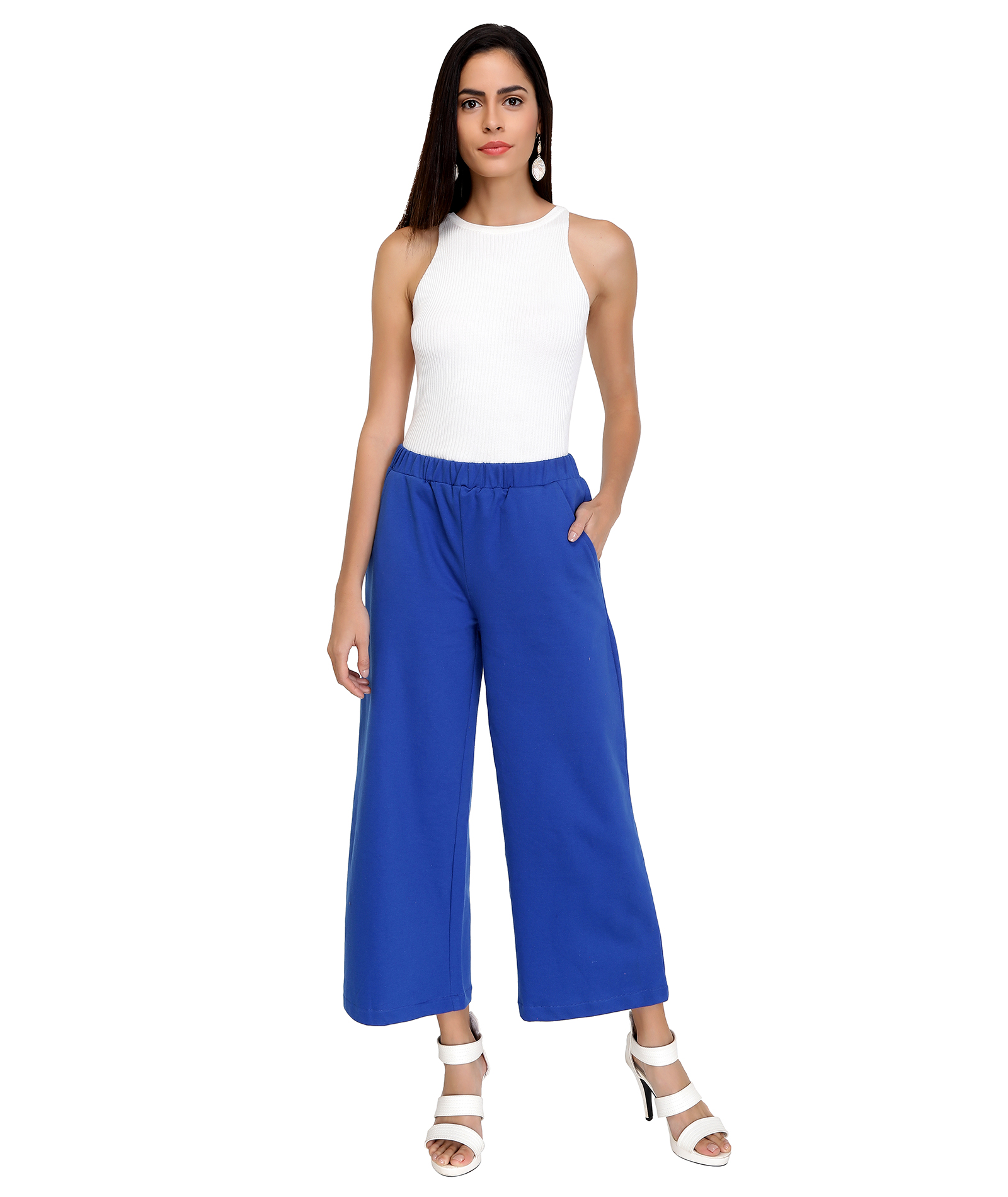 Blue Knitted Lounge Culottes